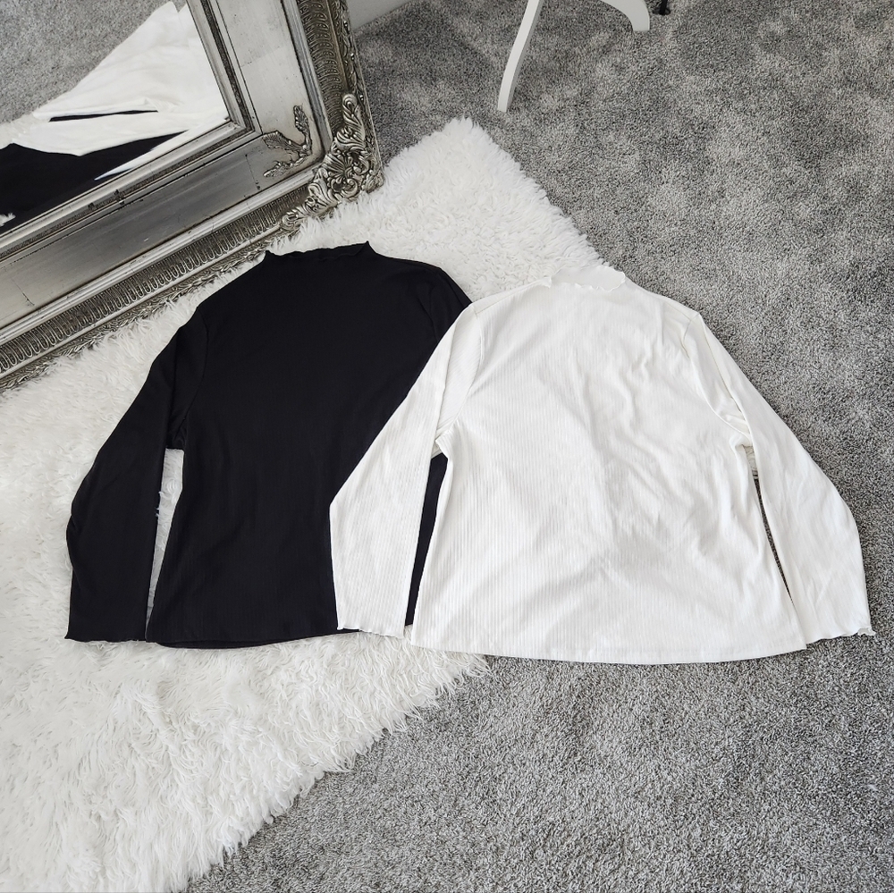 Mockneck Ribbed Long Sleeve Tops. Size 4XL. New without tags.